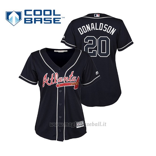 Maglia Baseball Donna Atlanta Braves Josh Donaldson Cool Base Majestic Alternato 2019 Blu